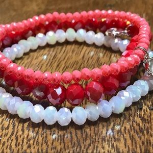 Set of 3 Lizas Faceted Czech Crystal Bracelets New